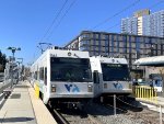 Two VTA Trains at Lick Mill Station 